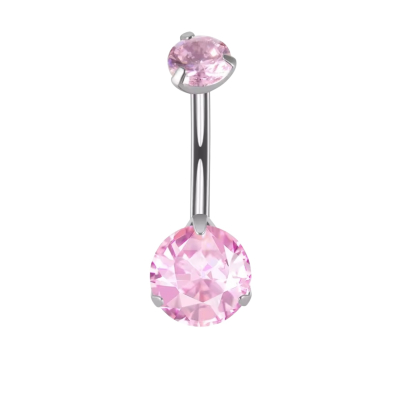 Navelpiercing Roze kristal 11x1.6