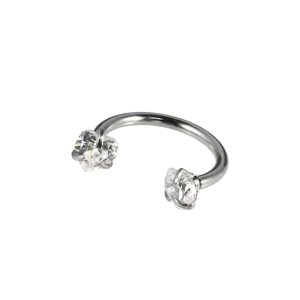 Hoefijzer Piercing Zilverkleurig met steentje 8x1.2 Hoefijzer Piercing Zilverkleurig met steentje 8x1.2