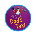 Purple Ronnie Car sign Dad's Taxi