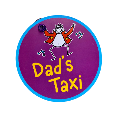 Purple Ronnie Car sign Dad's Taxi