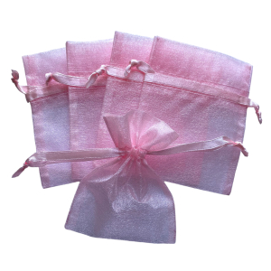 Organza zakje 8x10cm Parelmoer Roze