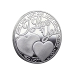 Geluksmunt, Lucky Coin, I love you, Zilverkleurig