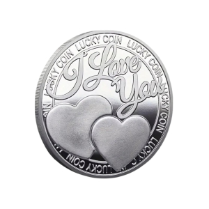 Geluksmunt, Lucky Coin, I love you, Zilverkleurig
