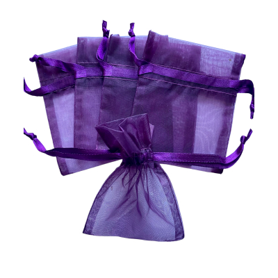 Organza zakje 8x10cm Paars donker