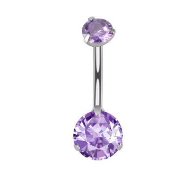 Navelpiercing Lila kristal 11x1.6