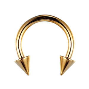 Hoefijzer Piercing Goudkleurig Spikes 10x1.2 Hoefijzer Piercing Goudkleurig Spikes 10x1.2