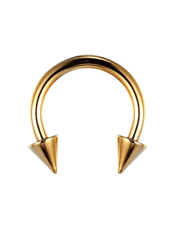 Hoefijzer Piercing Goudkleurig Spikes 10x1.2