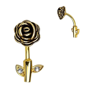 Navelpiercing Roos Goudkleurig 10x1.6 Navelpiercing Roos Goudkleurig 10x1.6