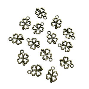 Klavertje vier bedels Brons 10 stuks