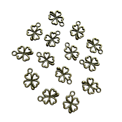 Klavertje vier bedels Brons 10 stuks