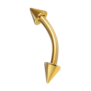 Wenkbrauw Piercing Goudkleurig Spikes 8x1.2 Wenkbrauw Piercing Goudkleurig Spikes 8x1.2