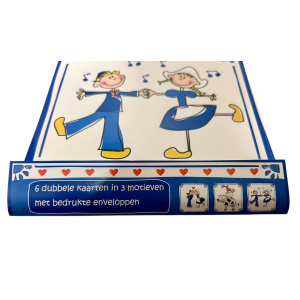 Hollands blauw, 6 dubbele kaarten in 3 motieven Hollands blauw, 6 dubbele kaarten in 3 motieven