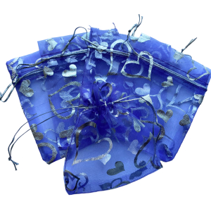 Organza zakje 7x9cm Hartjes Paars