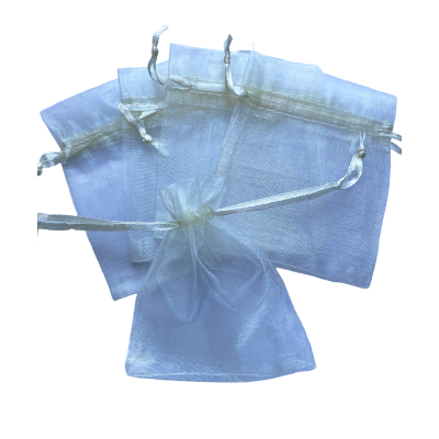 Organza zakje 8x10cm Parelmoer Creme