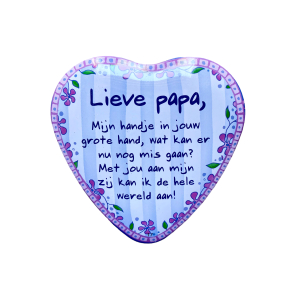 Blikje met Tekst Hart Lieve Papa Blikje met Tekst Hart Lieve Papa
