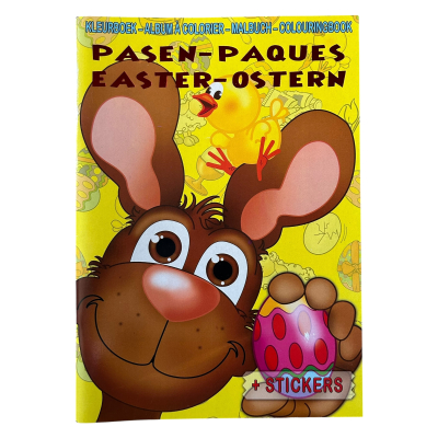 Pasen kleurboek, knutselboek met stickers