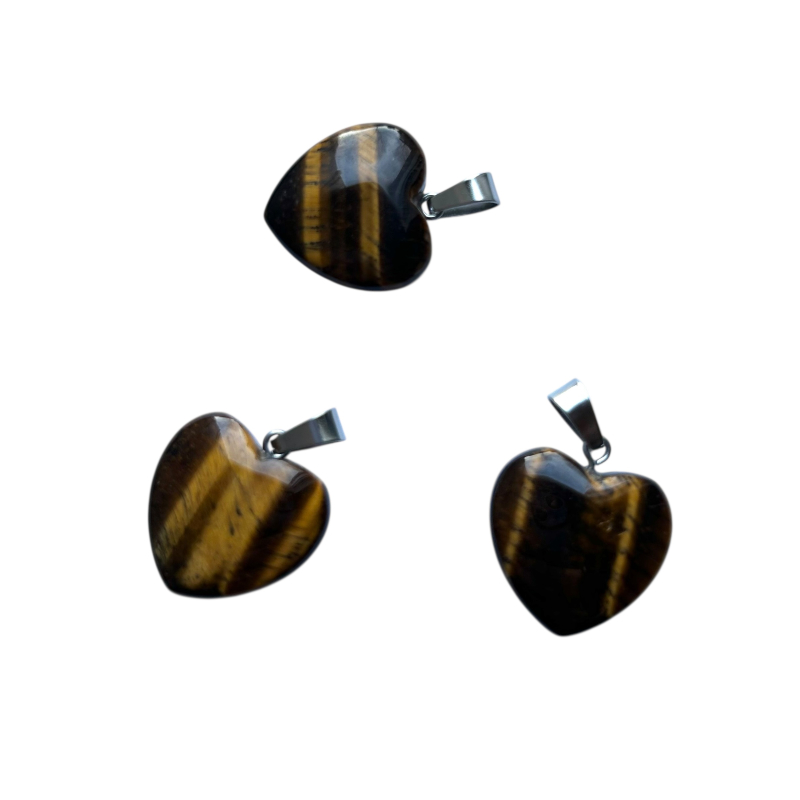 Edelsteen hanger Hart Tijgeroog