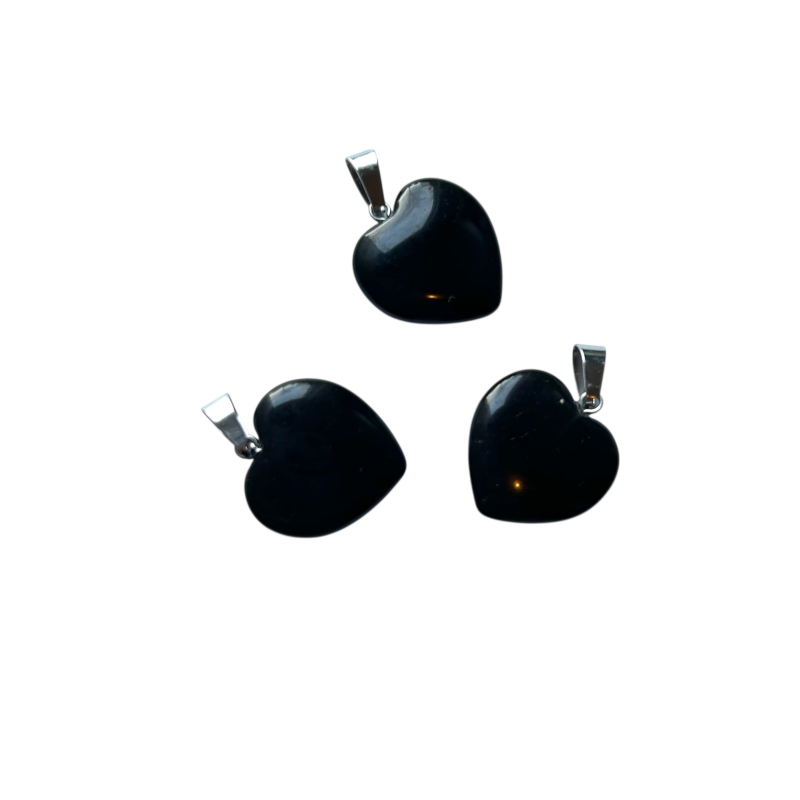 Edelsteen hanger Hart Obsidiaan