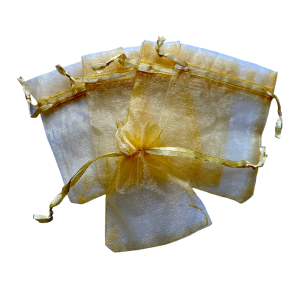 Organza zakje 7x9cm Goud