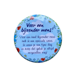 Blikje met tekst rond Blauw, Voor een bijzonder mens