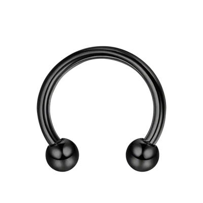 Hoefijzer Piercing Zwart 8x1.2