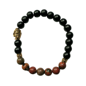 Armband Boeddha met Tektiet en Unakiet stenen Armband Boeddha met Tektiet en Unakiet stenen