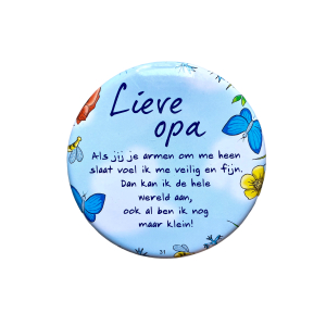 Blikje met tekst rond Blauw, Lieve Opa Blikje met tekst rond Blauw, Lieve Opa