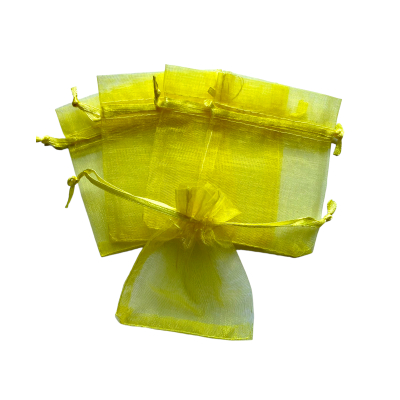 Organza zakje 7x9cm Geel