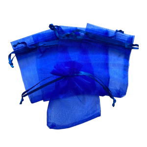 Organza zakje 7x9cm Blauw