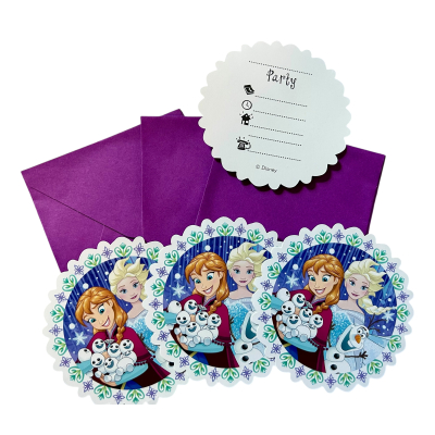 Disney Frozen uitnodigingskaarten 6 stuks
