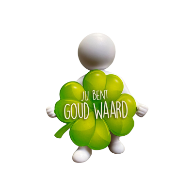I'm Happy giftpoppetje Jij bent goud waard