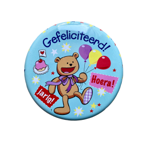 Blikje met Tekst Beertje Gefeliciteerd Blikje met Tekst Beertje Gefeliciteerd