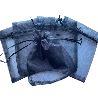 Organza zakje 7x9cm Zwart 