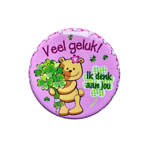 Blikje met tekst beertjes, Veel geluk Blikje met tekst beertjes, Veel geluk