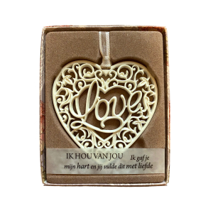 H&&H Inspirerende woorden hanger, Love, Hart