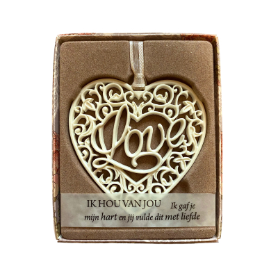 H&&H Inspirerende woorden hanger, Love, Hart