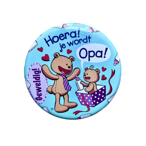Blikje met tekst beertjes, Hoera je wordt opa Blikje met tekst beertjes, Hoera je wordt opa