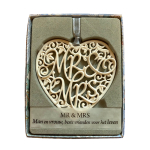 H&&H Inspirerende woorden hanger, Mr & Mrs, Hart