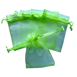 Organza zakje 7x9cm Neon Geel