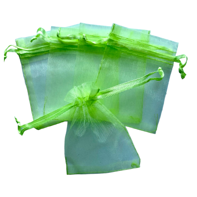 Organza zakje 7x9cm Neon Geel