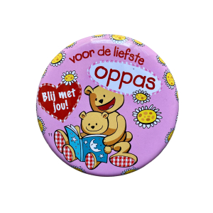 Blikje met tekst beertjes, Voor de liefste oppas Blikje met tekst beertjes, Voor de liefste oppas