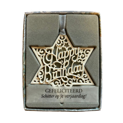 H&&H Inspirerende woorden hanger, Happy Birthday, Ster