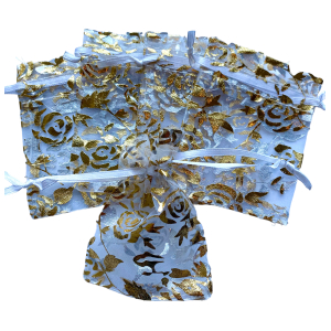 Organza zakje 7x9cm Rozen Wit