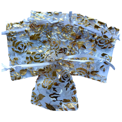 Organza zakje 7x9cm Rozen Wit