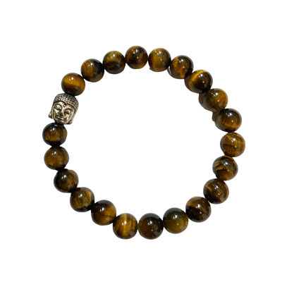 Armband Boeddha met Tijgeroog stenen