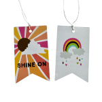 Transparante kaartjes, labels "Shine on" 12 stuks