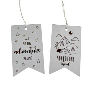 Transparante kaartjes, labels "Adventure" 12 stuks Transparante kaartjes, labels "Adventure" 12 stuks