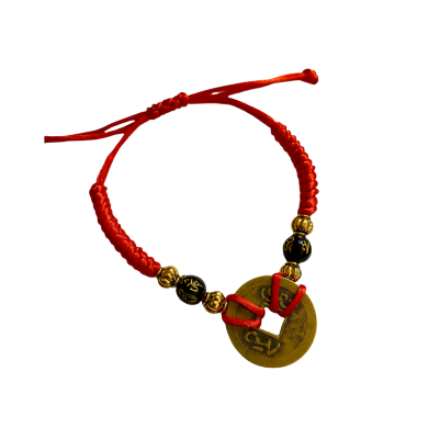 Armband Rood met Geluksmunt