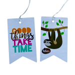 Transparante kaartjes, labels Luiaard 12 stuks