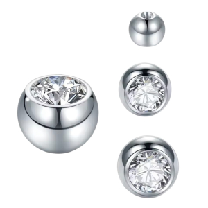 Piercing balletje 5mm met Steentje Piercing balletje 5mm met Steentje